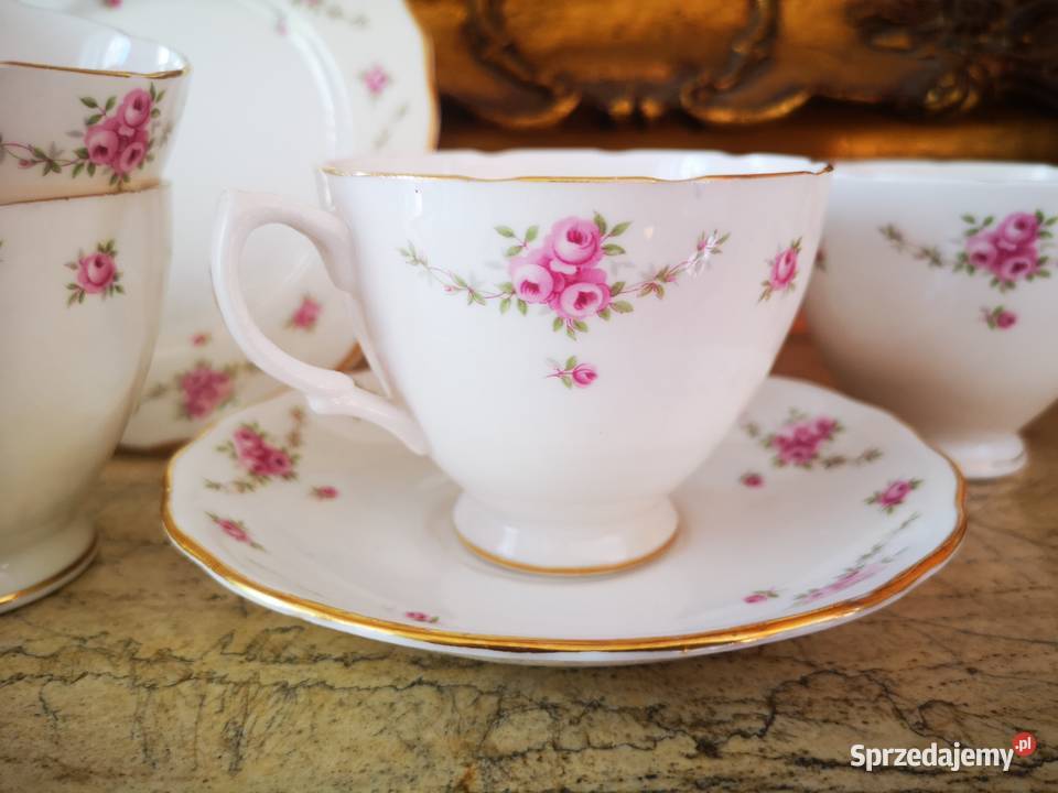 Filiżanka z talerzykiem deserowym Royal Osborne pomorskie