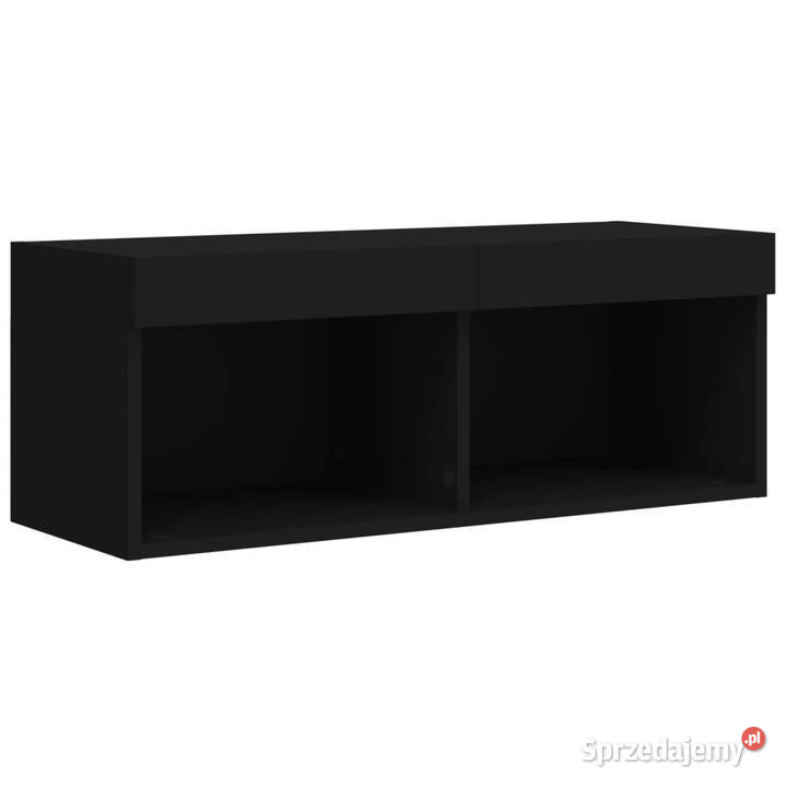 Szafka TV z LED czarna 80x30x30 WM837143 Warszawa sprzedam
