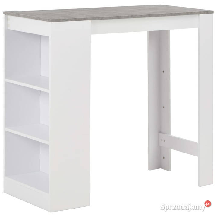 Stolik barowy z półkami biały 110 x 50 x 103 Warszawa sprzedam
