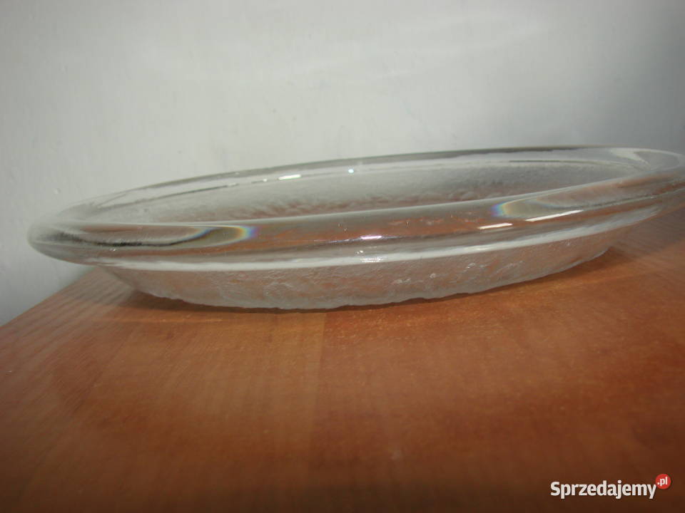 ciężki szklany talerz 25 przezroczysty Pruszcz Gdański