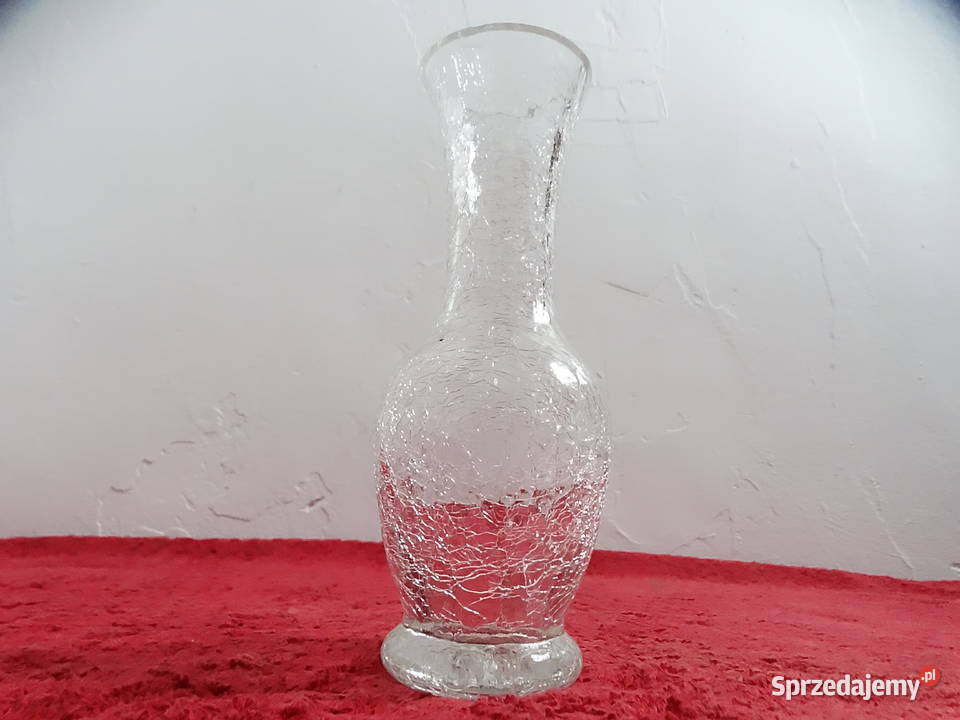 Stylowy Wazon z Efektem Mrożonego Szkła Crackle Biłgoraj sprzedam