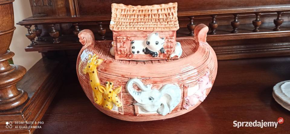 Niezwykła duża ceramiczna waza Arka Noego Gdańsk