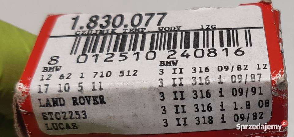 CZUJNIK TEMPERTURY WODY BMW E28 E30 E34 E23 Z1 osobowe Układ elektryczny