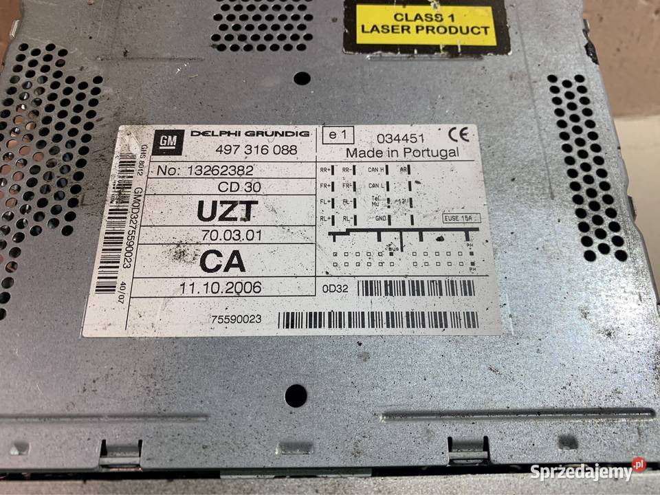 Opel corsa d radio fabryczne 13262382 brak kodu sprzedam