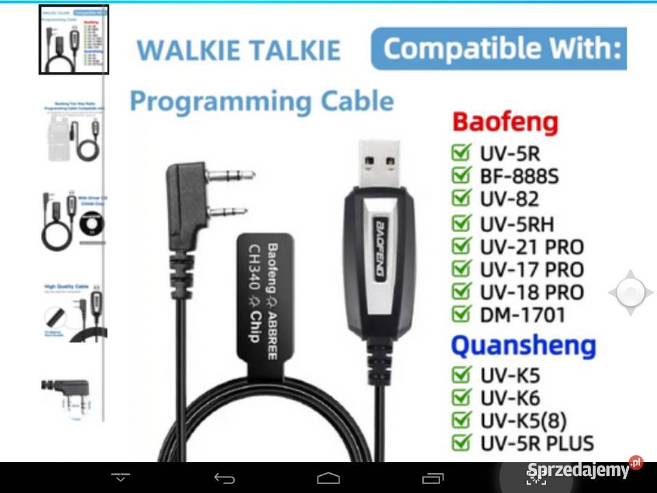 Kabel do programowania Baofeng Quansheng Lipno