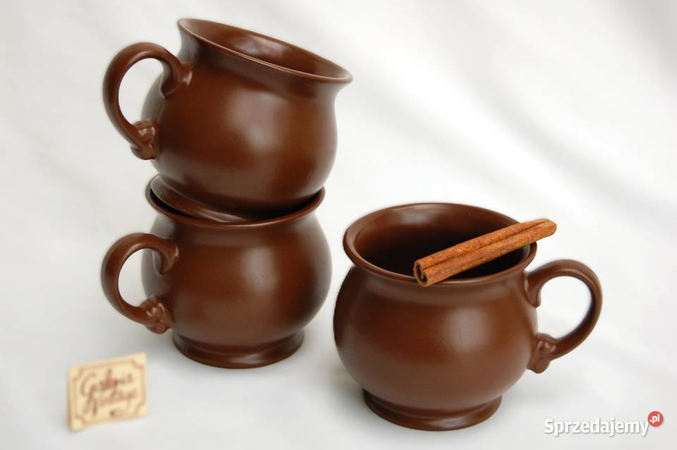Kubek kamionkowy brązowy do grzańca wina miodu Lublin sprzedam