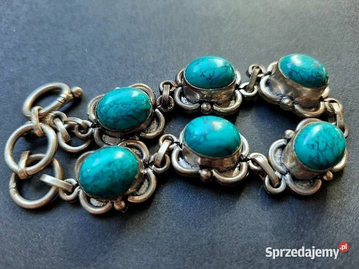 NATURALNE TURKUSY BRANSOLETA ARMENIA VINTAGE Częstochowa sprzedam