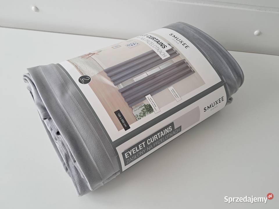 Zasłony na przelotkach popielate 2 135 x 250