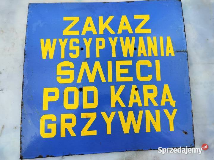 STARA EMALIOWANA TABLICA INFORMACYJNA Kolekcje Kęty