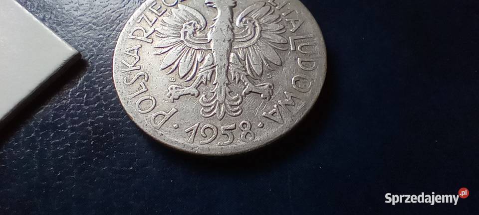 Stare monety 5 złotych 1958 Rybak cienka ręka