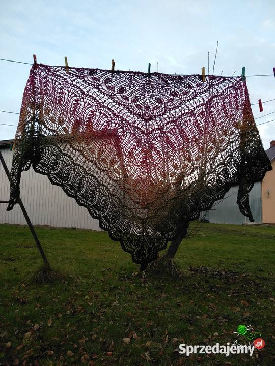 Handmade ręcznie robiona chusta na szydełku Busko-Zdrój