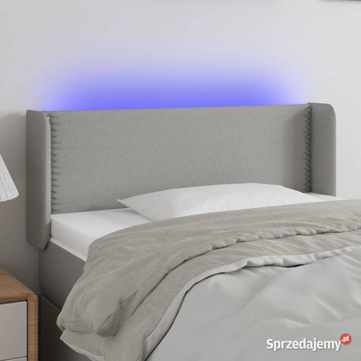Zagłówek do łóżka z LED jasnoszary 83x16x7888 Warszawa