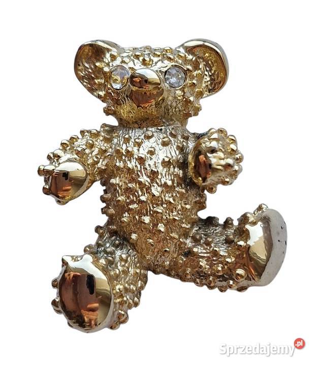 VINTAGE BROSZKA GOLD BEAR MIŚ TEDDY SYGNOWANY Broszki Częstochowa sprzedam