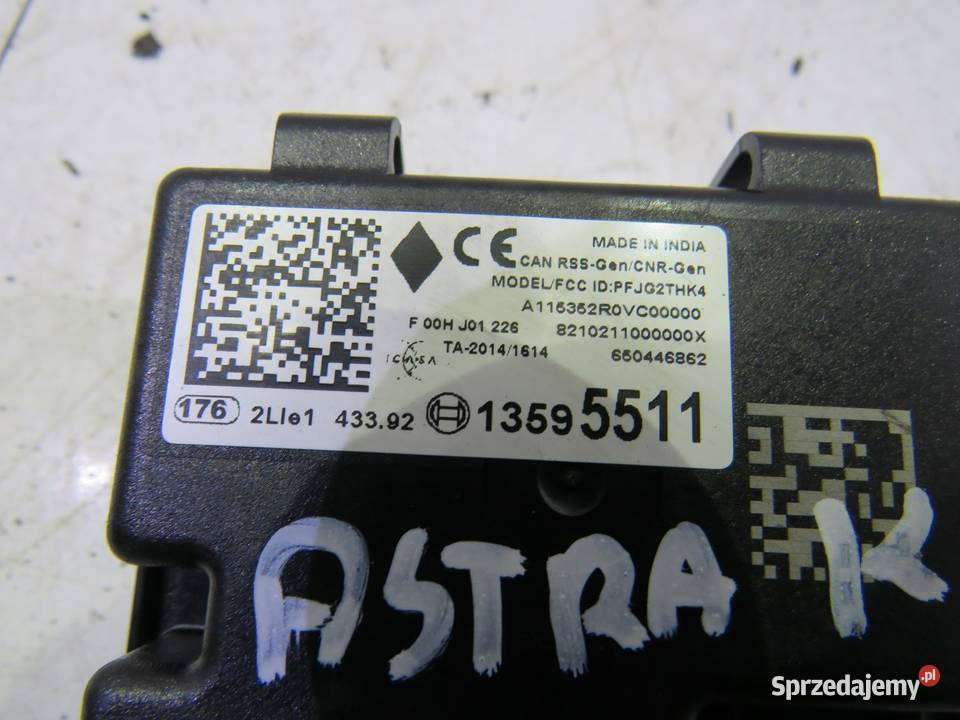 MODUŁ STEROWNIK ZAMKA OPEL ASTRA K V 13595511