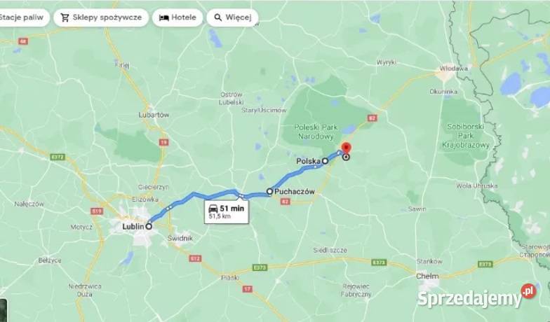 Działka 58a rolna Zastawe koło Urszulina jezioro 5800m2 lubelskie