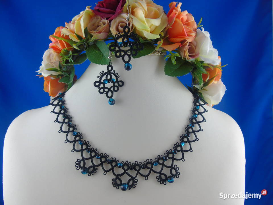 Biżuteria frywolitkowa Naszyjniki Wiśniowa