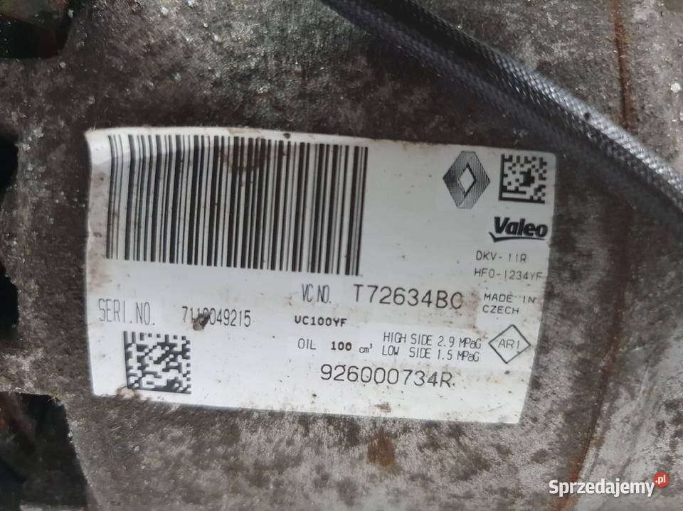 SPRĘŻARKA KLIMATYZACJI Renault Clio IV 12 TCe