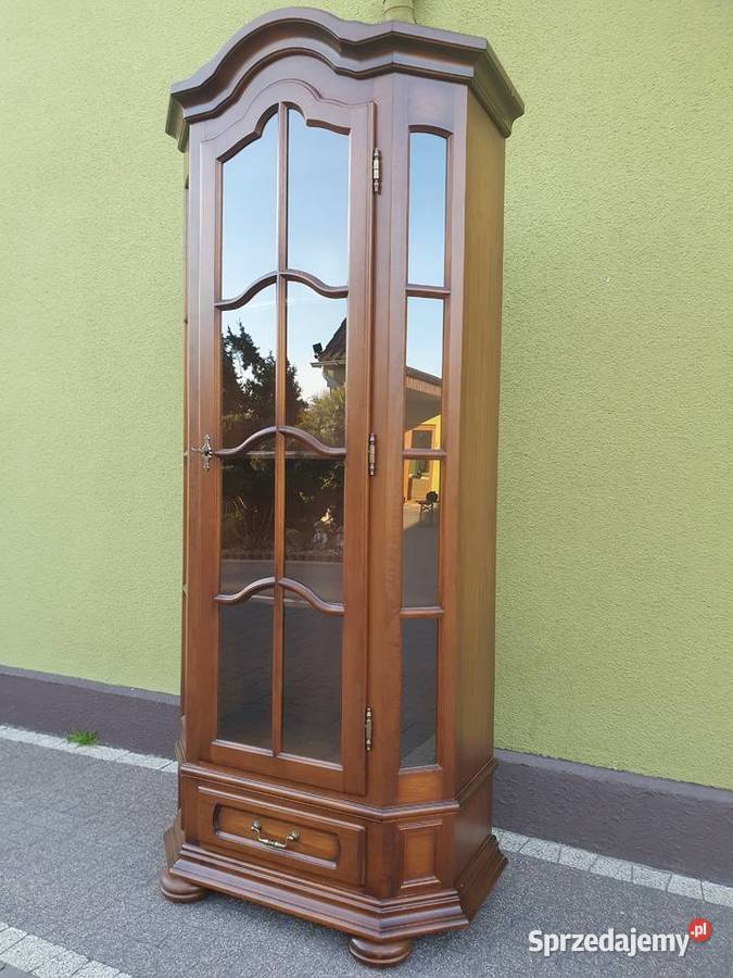 Witrynka serwantka przeszklona drewno Kredensy i witryny wielkopolskie Szymanowice