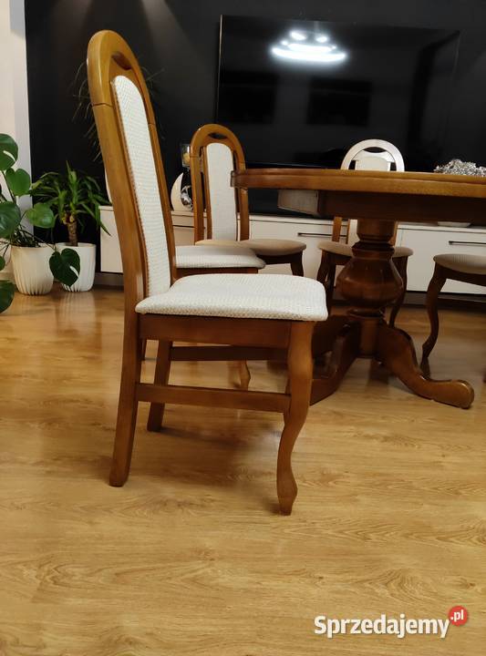 Stół okrągły rozkładany 6 krzeseł Zamość