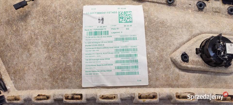 VW TIGUAN II BOCZEK DRZWI PRAWY TYŁ 5NA867212M