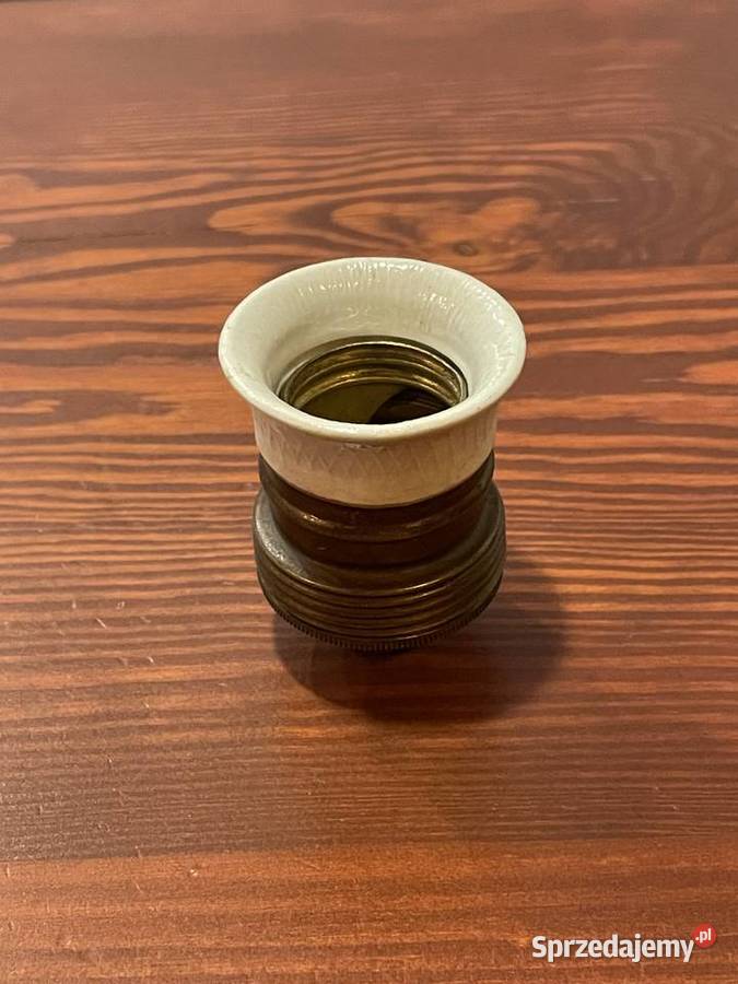 Stara oprawka mosiężna z porcelanką gwintem E27 Chudów