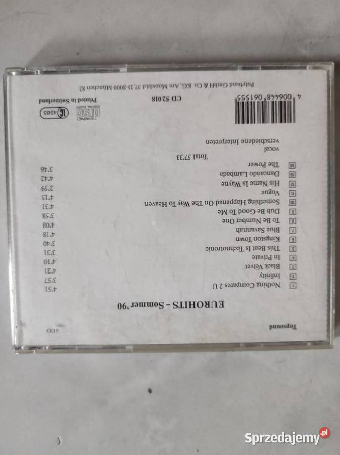 Eurohits sommer 90 składanka utworów