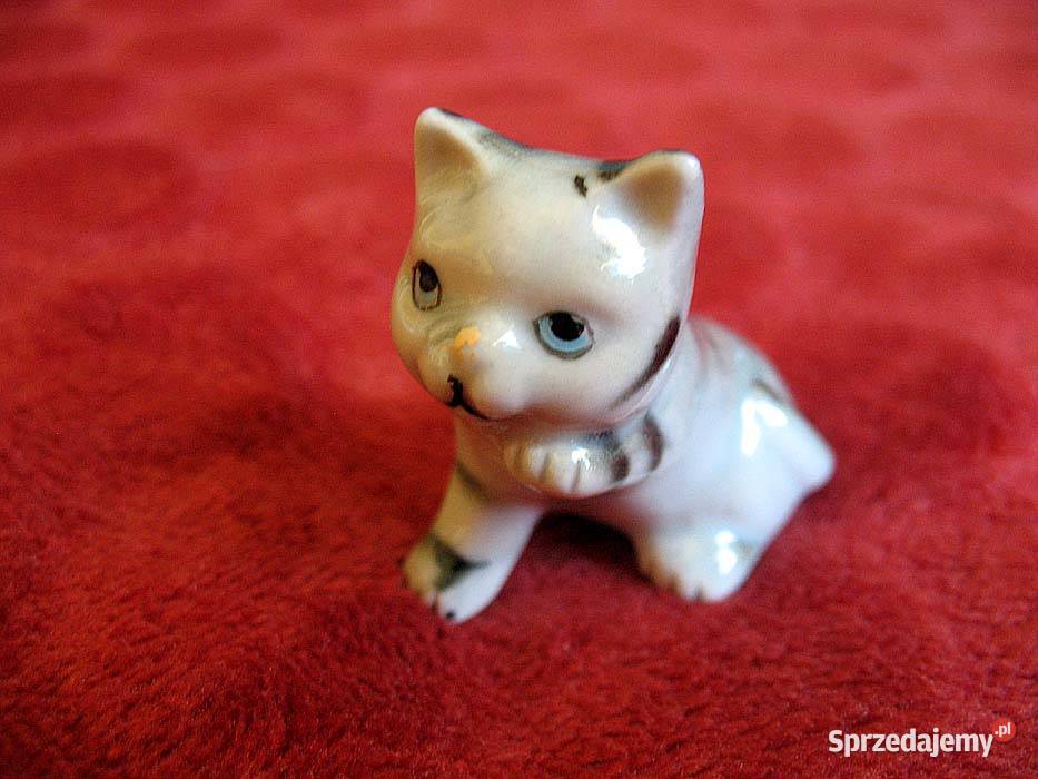 Kot mały uroczy kotek Figurka porcelana 4 x 4 x Figurki i rzeźby Siedlce