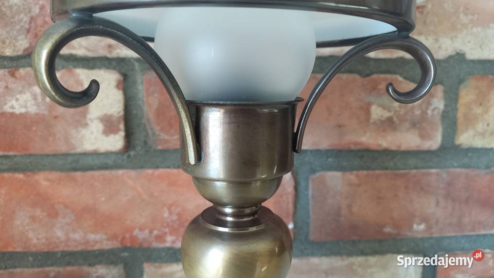 Lampka metalowa Stołowa Gabinetowa Nocna Szklany Gawroniec