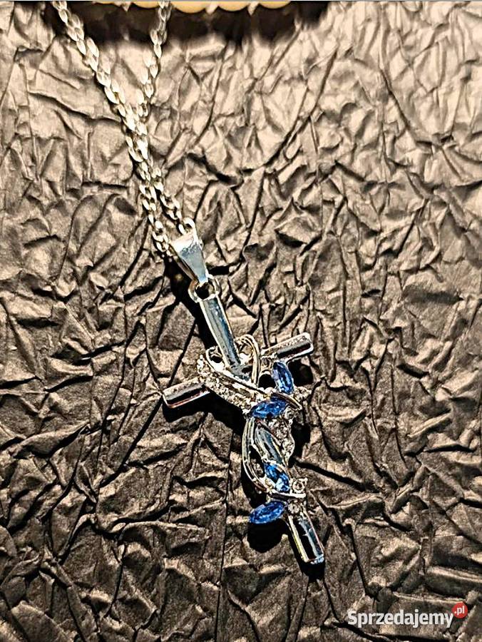 Naszyjnik Krzyżyk Wisiorek Zawieszka Metal Poraj
