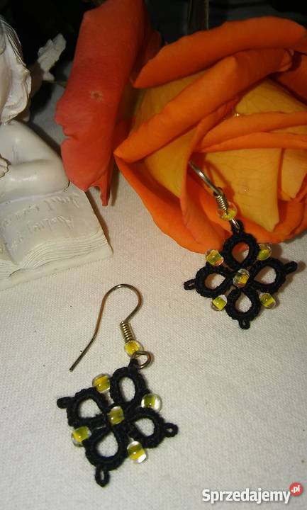 Kolczyki Frywolitkowe Wiśniowa