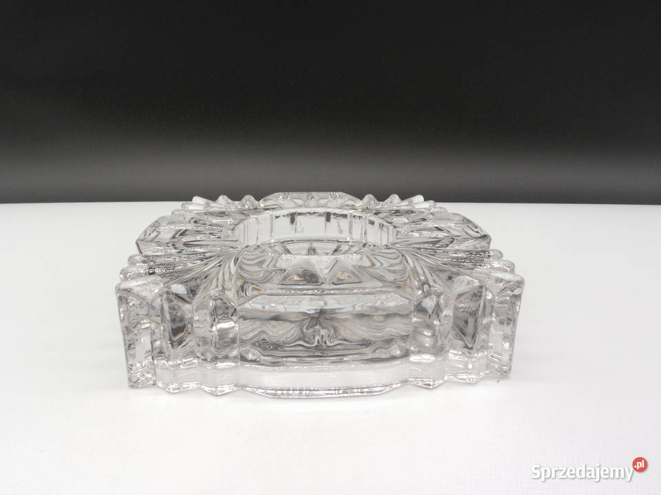 Kryształowa Popielnica Świecznik Vintage PRL Porcelana i szkło