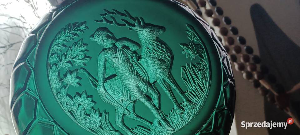 szmaragdowa misa ciężka Diana z jeleniem Poznań