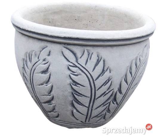DONICA OGRODOWA BETONOWA z liśćmi W128