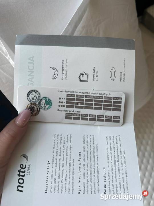 Kołdra z naturalnego puchu gęsiego 160x200 Notte Kołdry