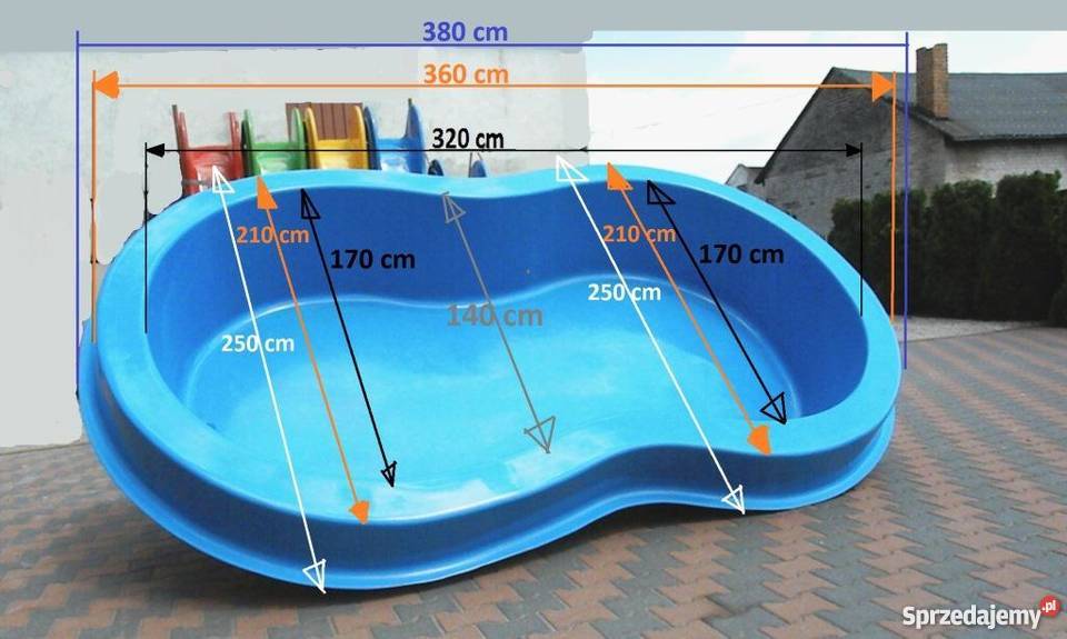 Basen poliestrowy 38025075 żywica solidny prosty