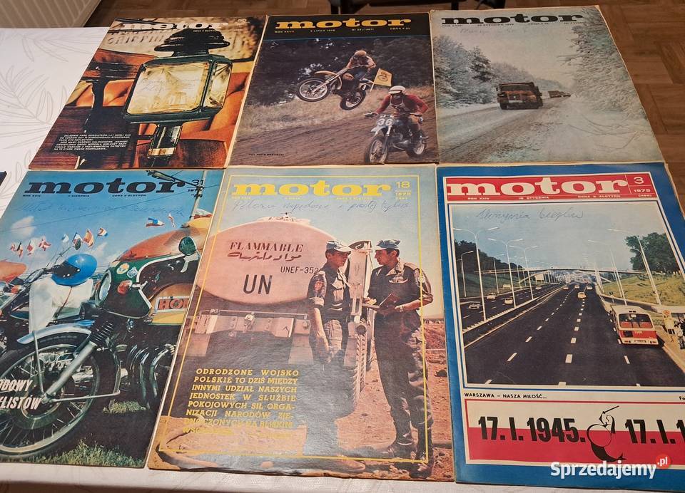 Drugi pakiet czasopisma MOTOR 1975 1977 1978 Kraków