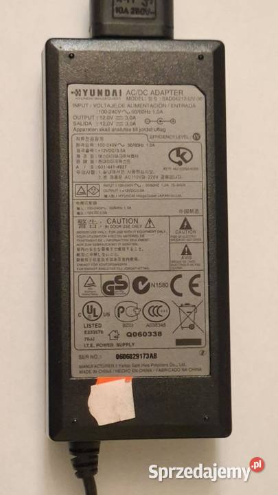 Zasilacz Hyundai ACDC Adapter SAD04212UV36 z
