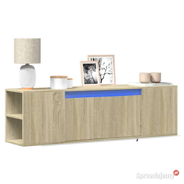 Ścienna szafka TV z LED dąb sonoma 135x31x395 Warszawa