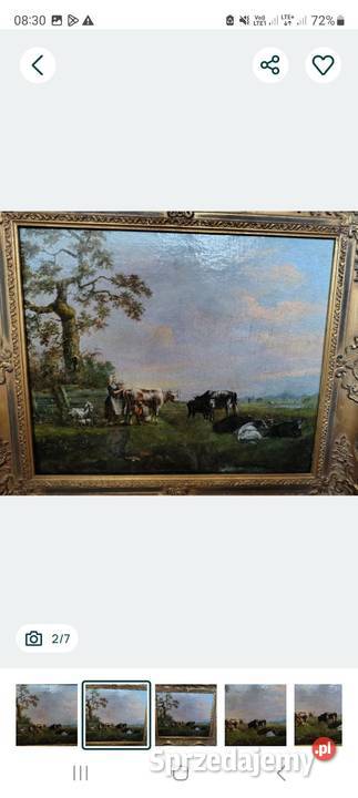 Stary obraz Krowy Kartuzy