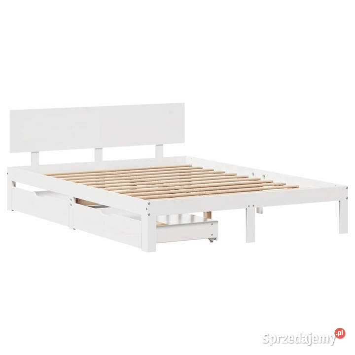 Rama łóżka z szufladami biała sosnowa 140x200 Łóżka Warszawa sprzedam