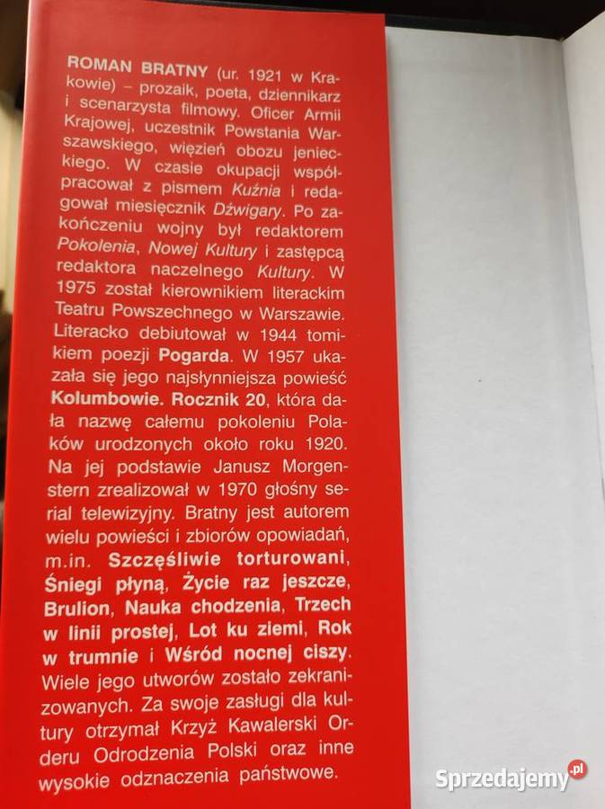Kolumbowie Rocznik 20 Roman Bratny NOWA twarda twarda z obwolutą Kielce