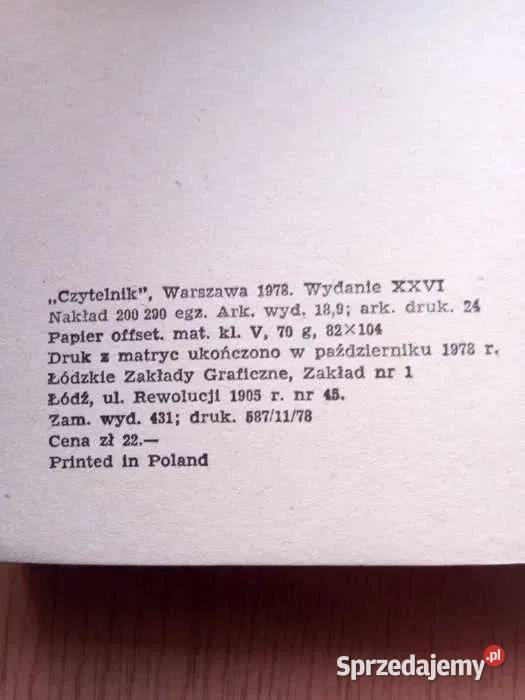 Przedwiośnie książka z 1978r PRL Dąbrowa Górnicza