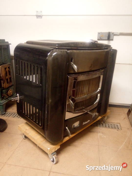 Piec z fajerkami Kominek zeliwny 1959 Vintage Borcz