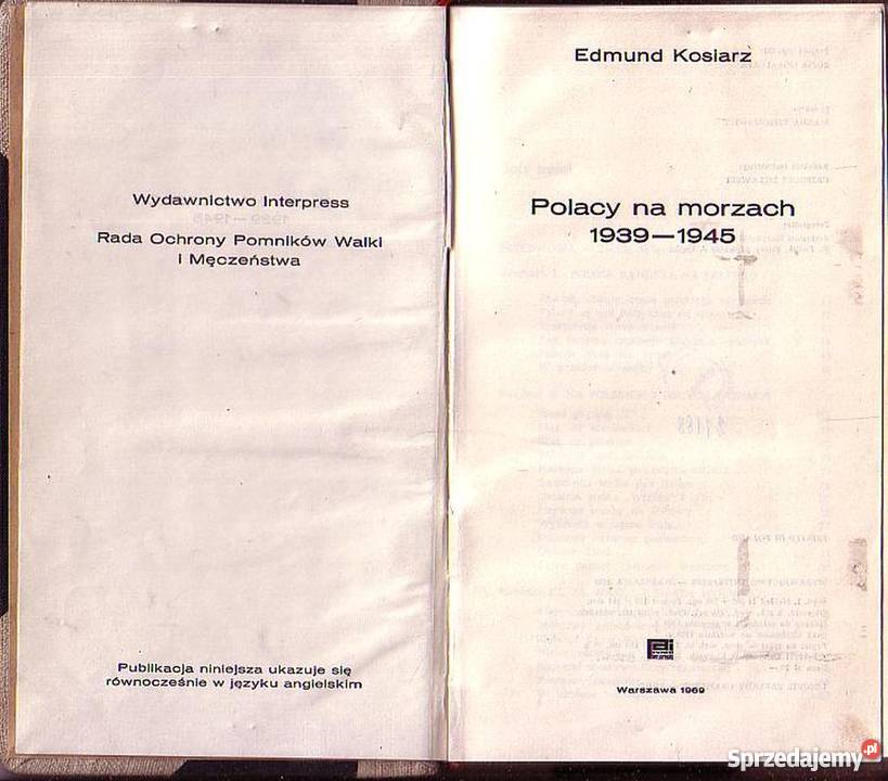 0700 POLACY NA MORZACH 1939 1945 EDMUND KOSIARZ małopolskie Czyrna
