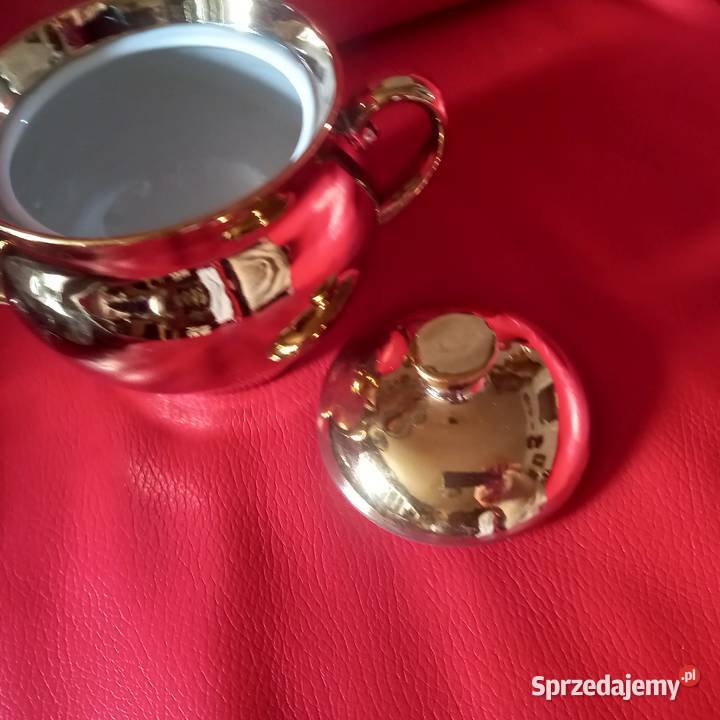 Złota porcelanowa cukiernica Cukiernice Dom i Ogród Warszawa