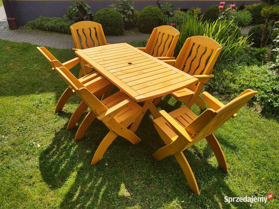 Meble ogrodowe drewniane składane typ X lamel 6 Kalety sprzedam