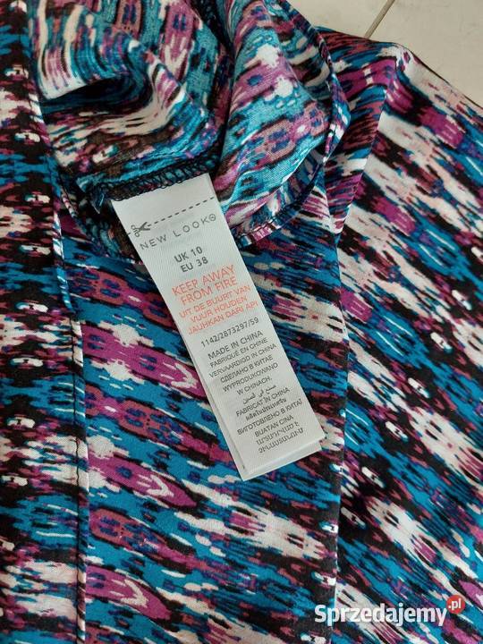 Sukienka Look M 38 biała fioletowe niebieskie Warszawa