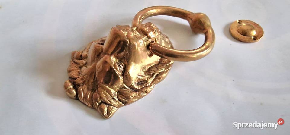 KOŁATKA dzwonek LEW do DRZWI MOSIĄDZ Książenice