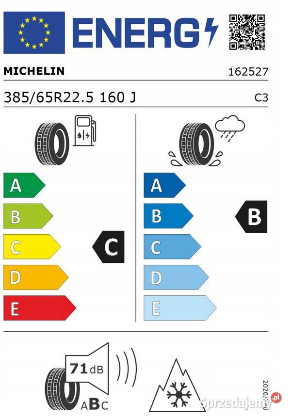 Opona 38565R225 Michelin XTE3 160J TL MS Naczepa ciężarowe sprzedam
