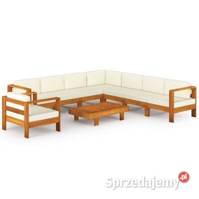 vidaXL 9cz zestaw wypoczynkowy do ogrodu kremowe Warszawa